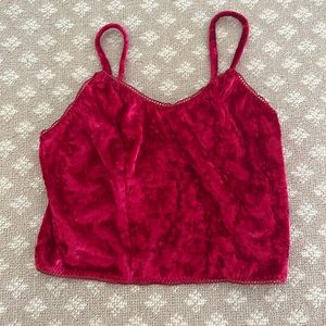 Red velvet pajama top
